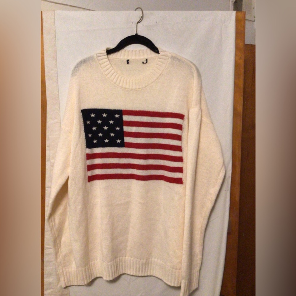 Union Jack patriotic  celebrating 4th patriotic sweater by SHEIN